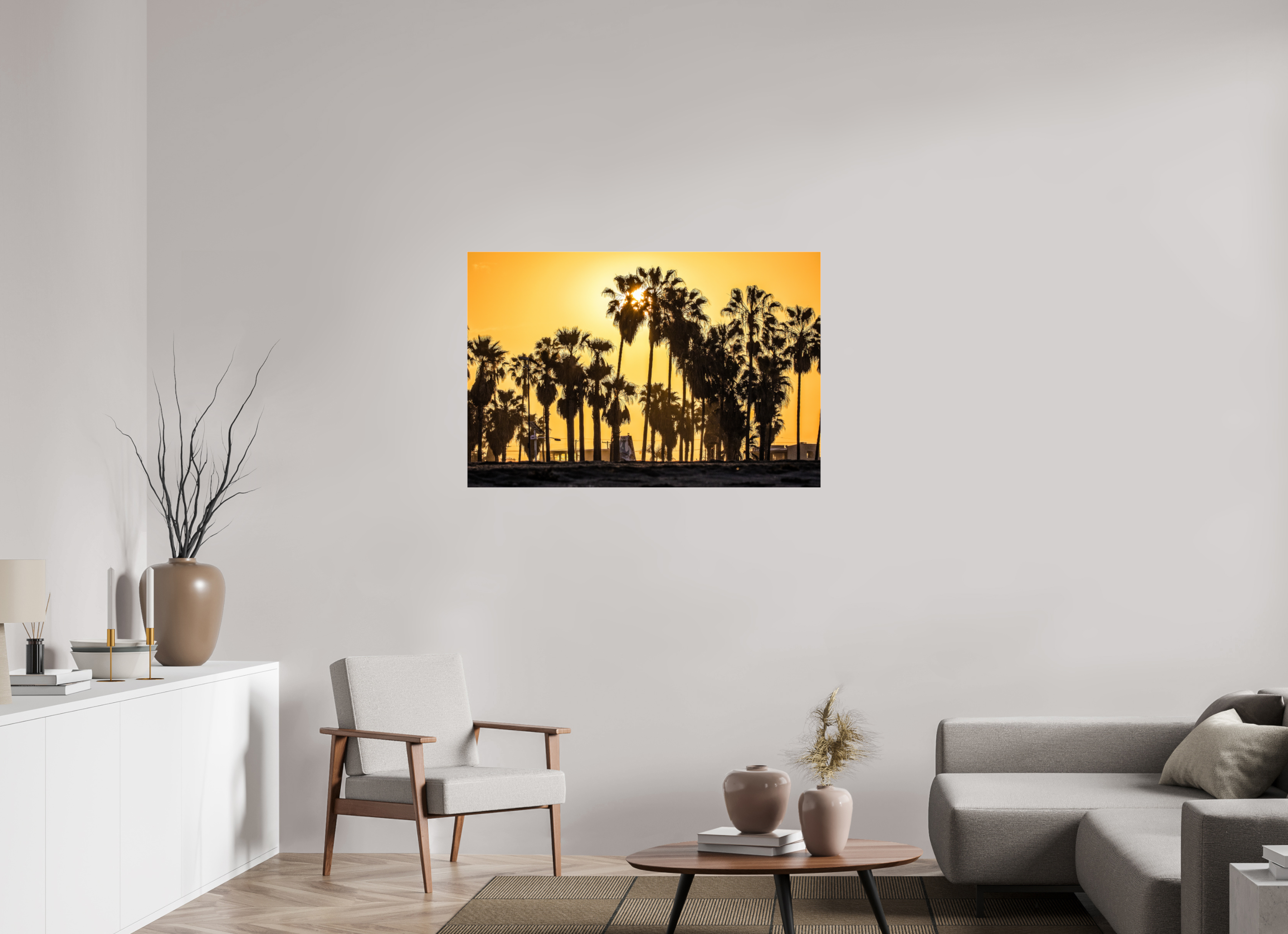 45 x 30″, Photo Print Under Acrylic Glass Yellow Sunset in Venice