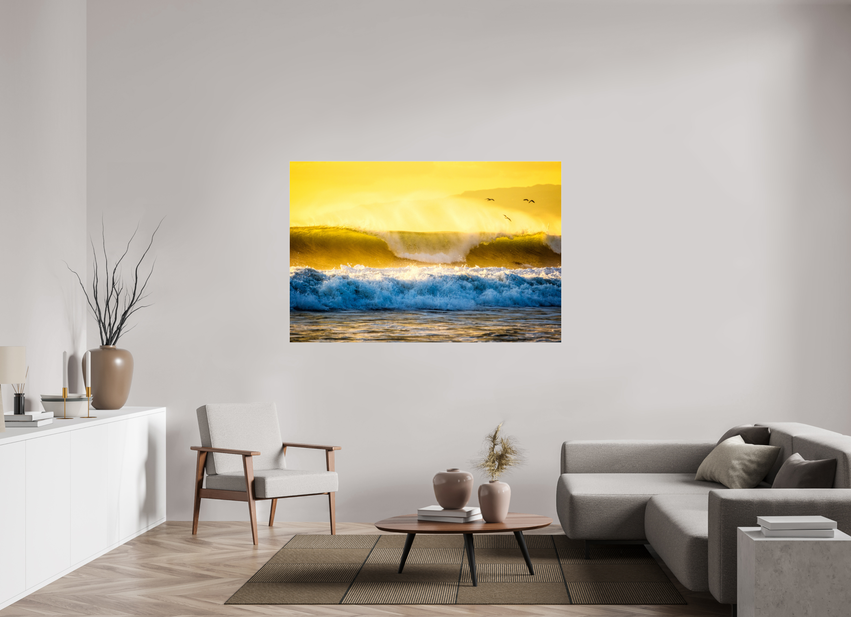 66 x 44″, Photo Print Under Acrylic Glass Golden Storm Venice