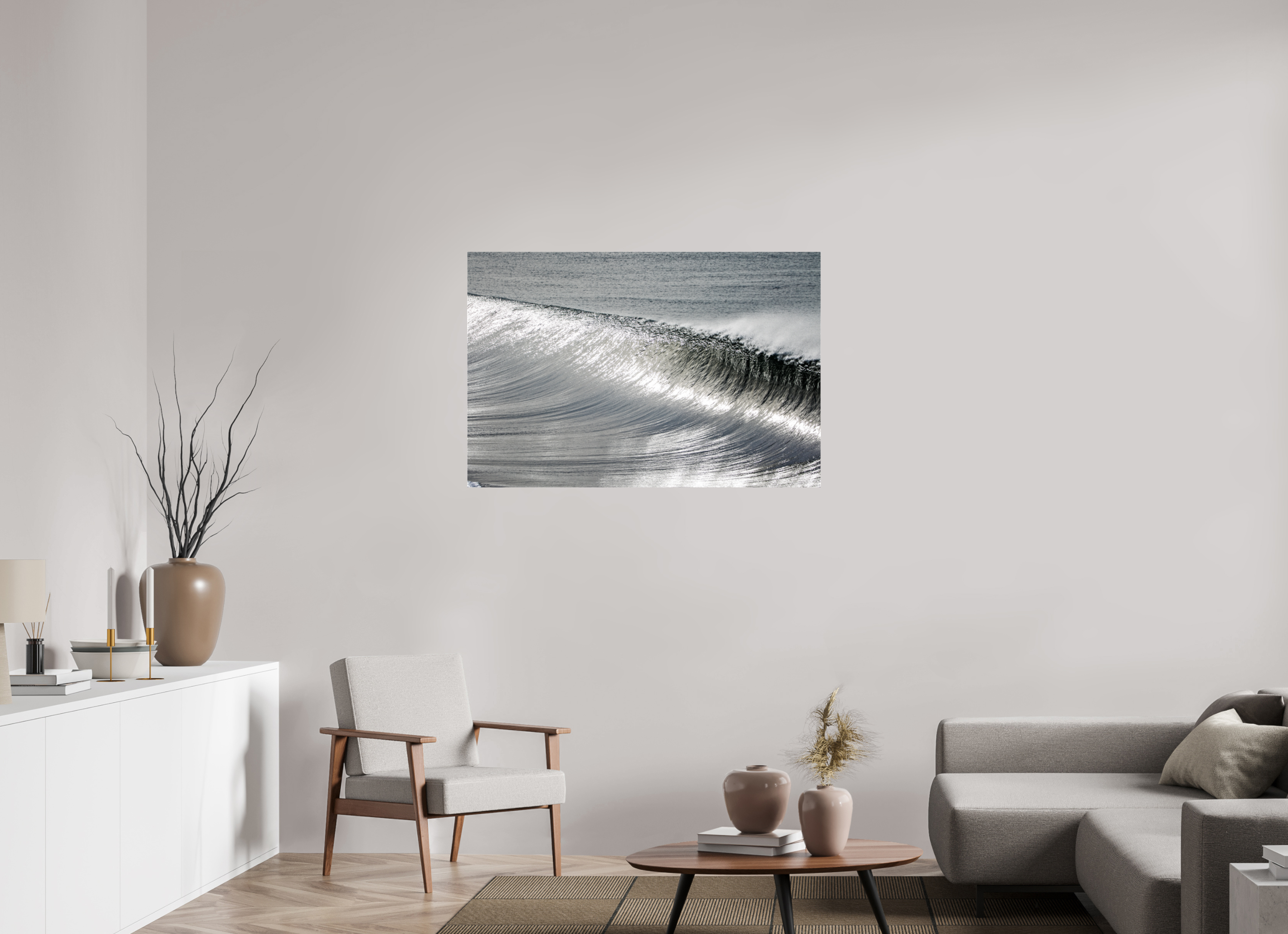 45 x 30″, Photo Print Under Acrylic Glass Silver Vibes