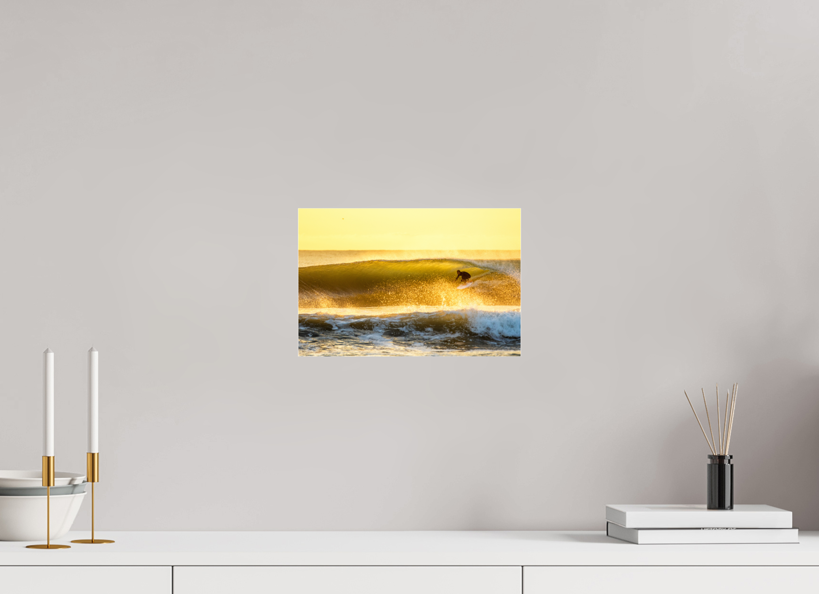 12 x 8″, Photo Print Under Acrylic Glass Golden Rights Breakwater
