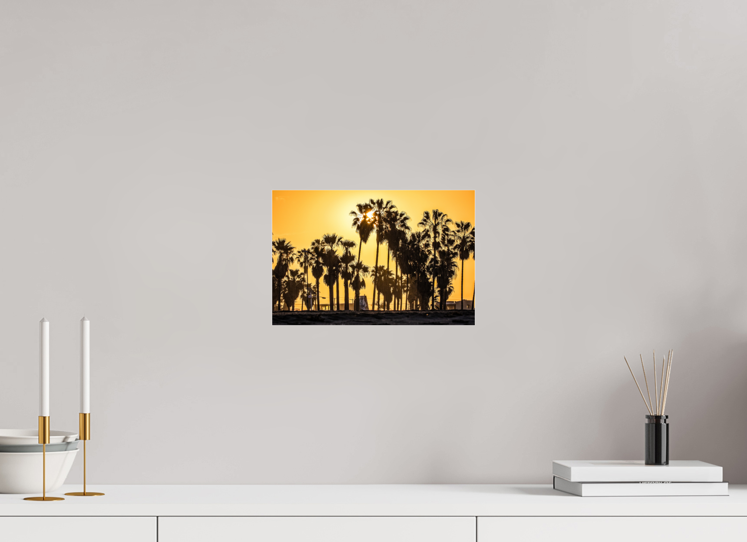 12 x 8″, Photo Print Under Acrylic Glass Yellow Sunset in Venice