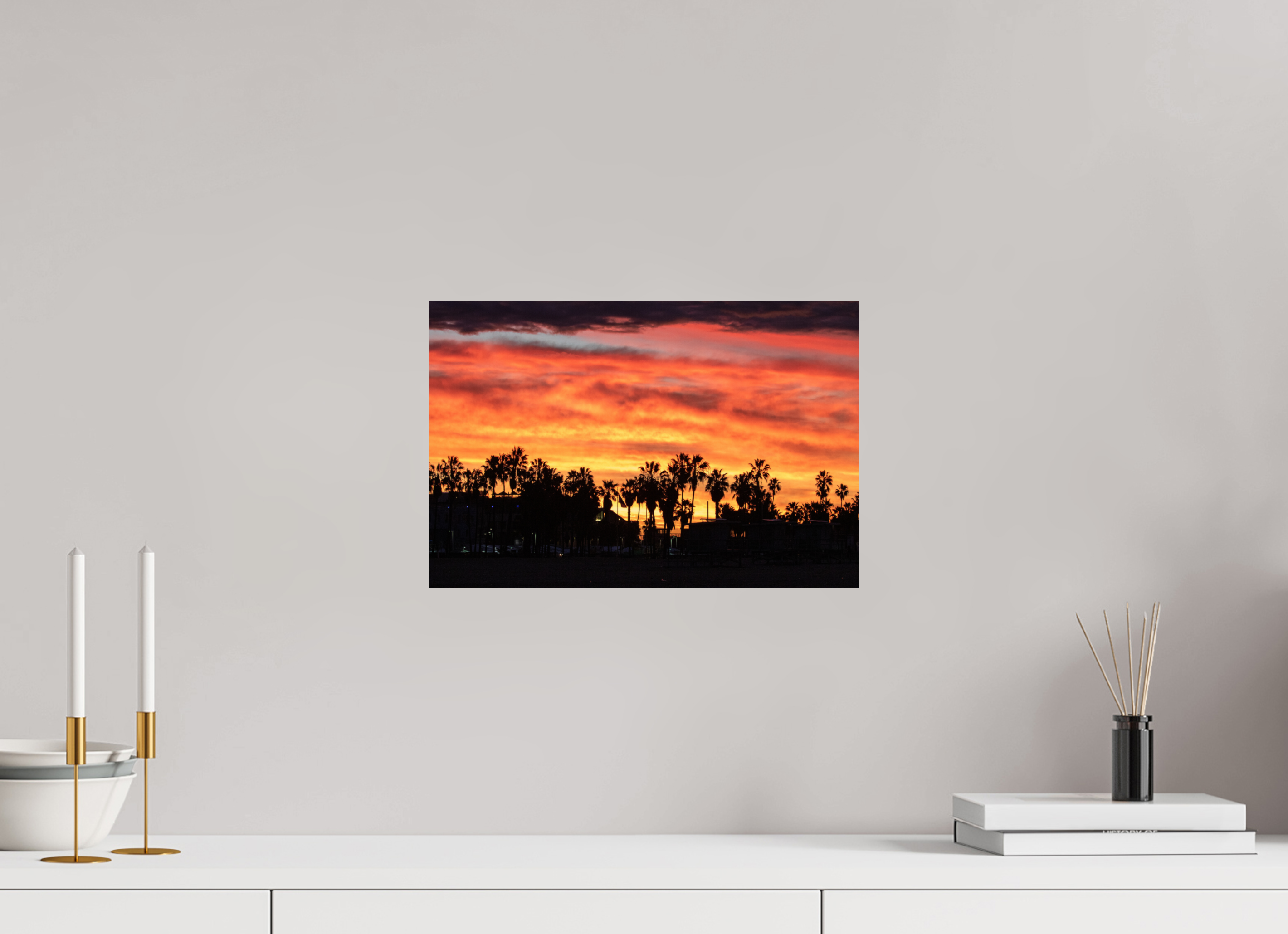 15 x 10″, Metallic Photo Print On Fuji Crystal Pearl Downtown Venice Sunset