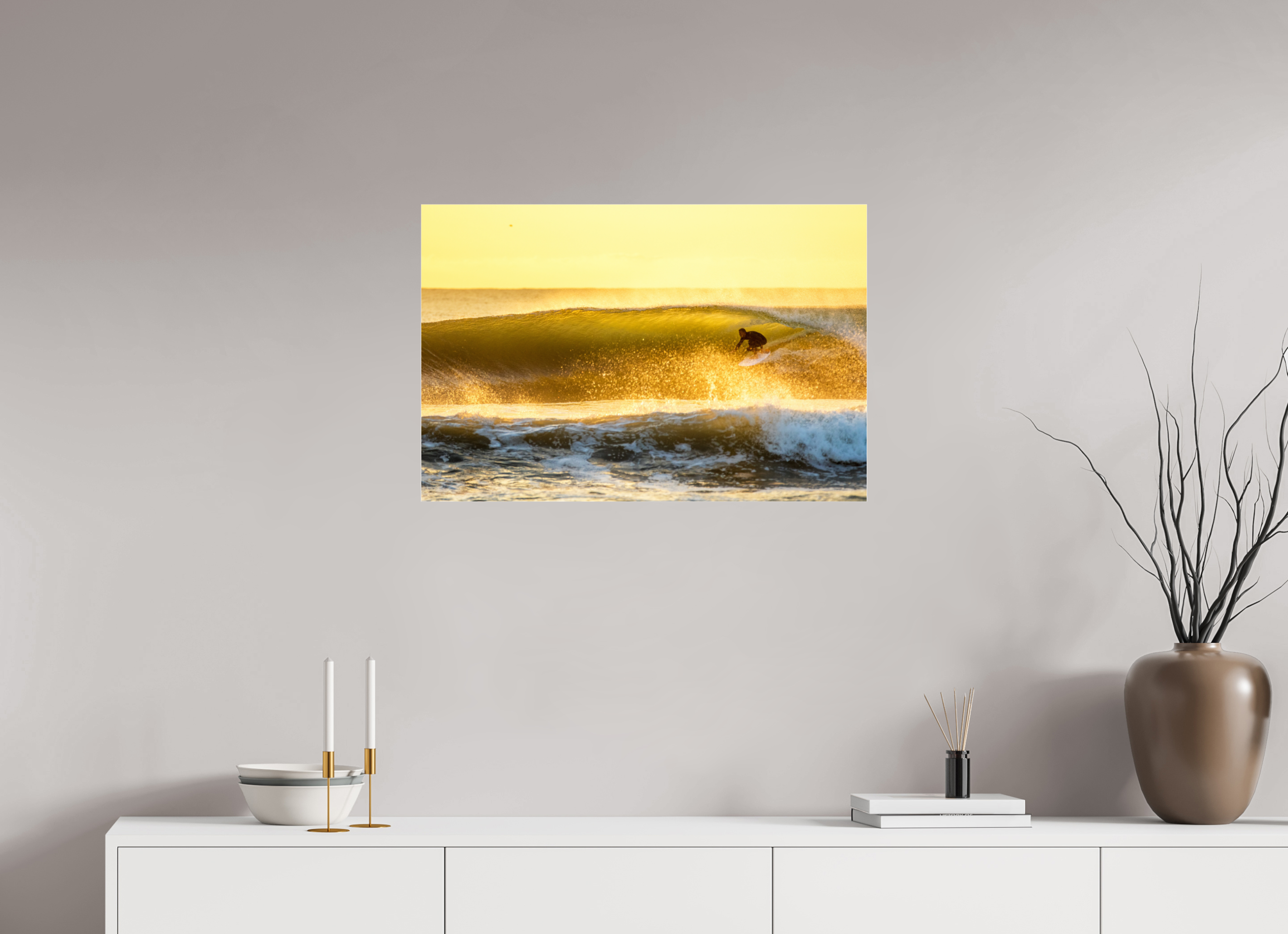30 x 20″, Photo Print Under Acrylic Glass Golden Rights Breakwater