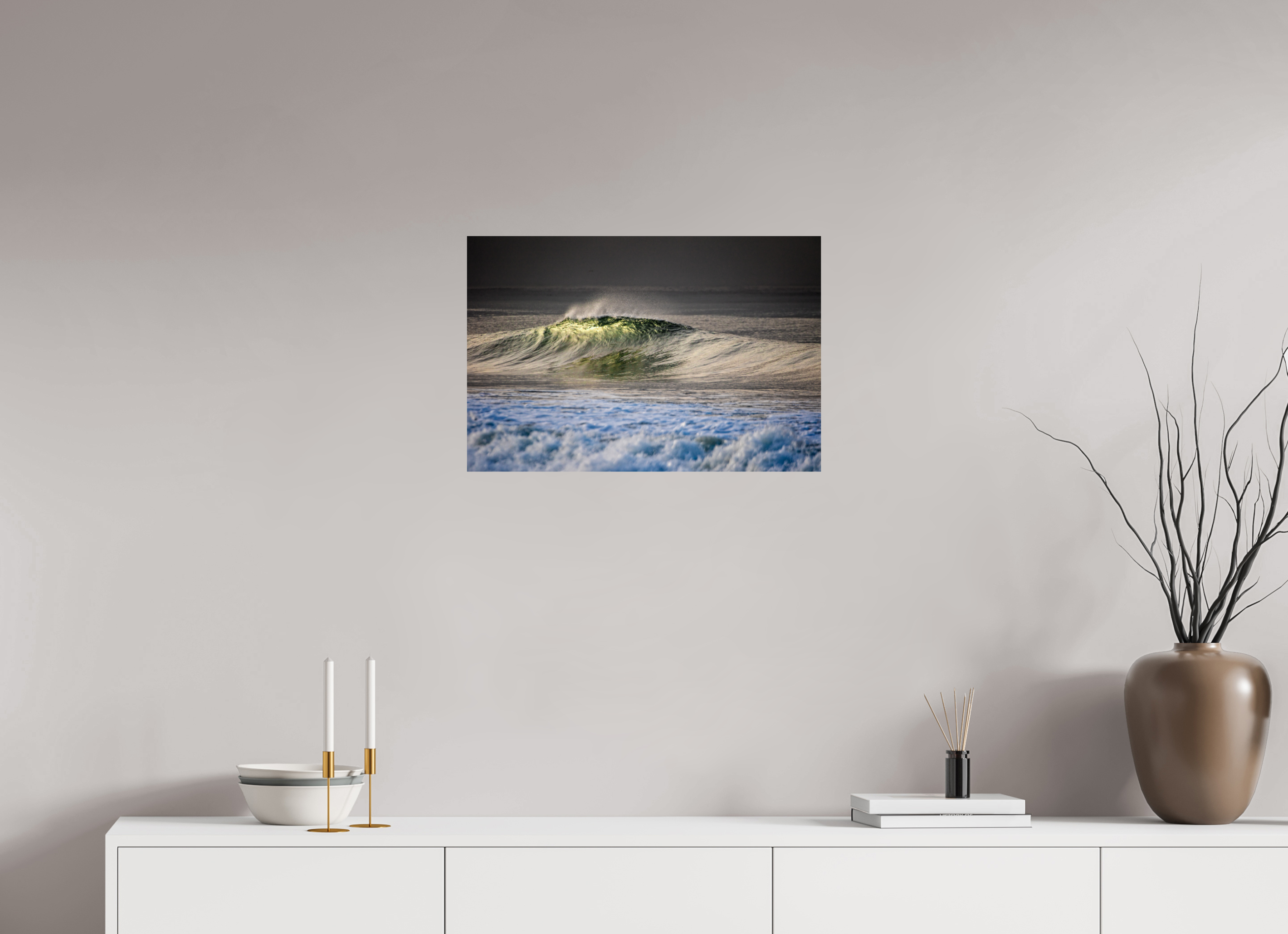 24 x 16″, Metallic Photo Print On Fuji Crystal Pearl Silver Wave -Venice Beach-