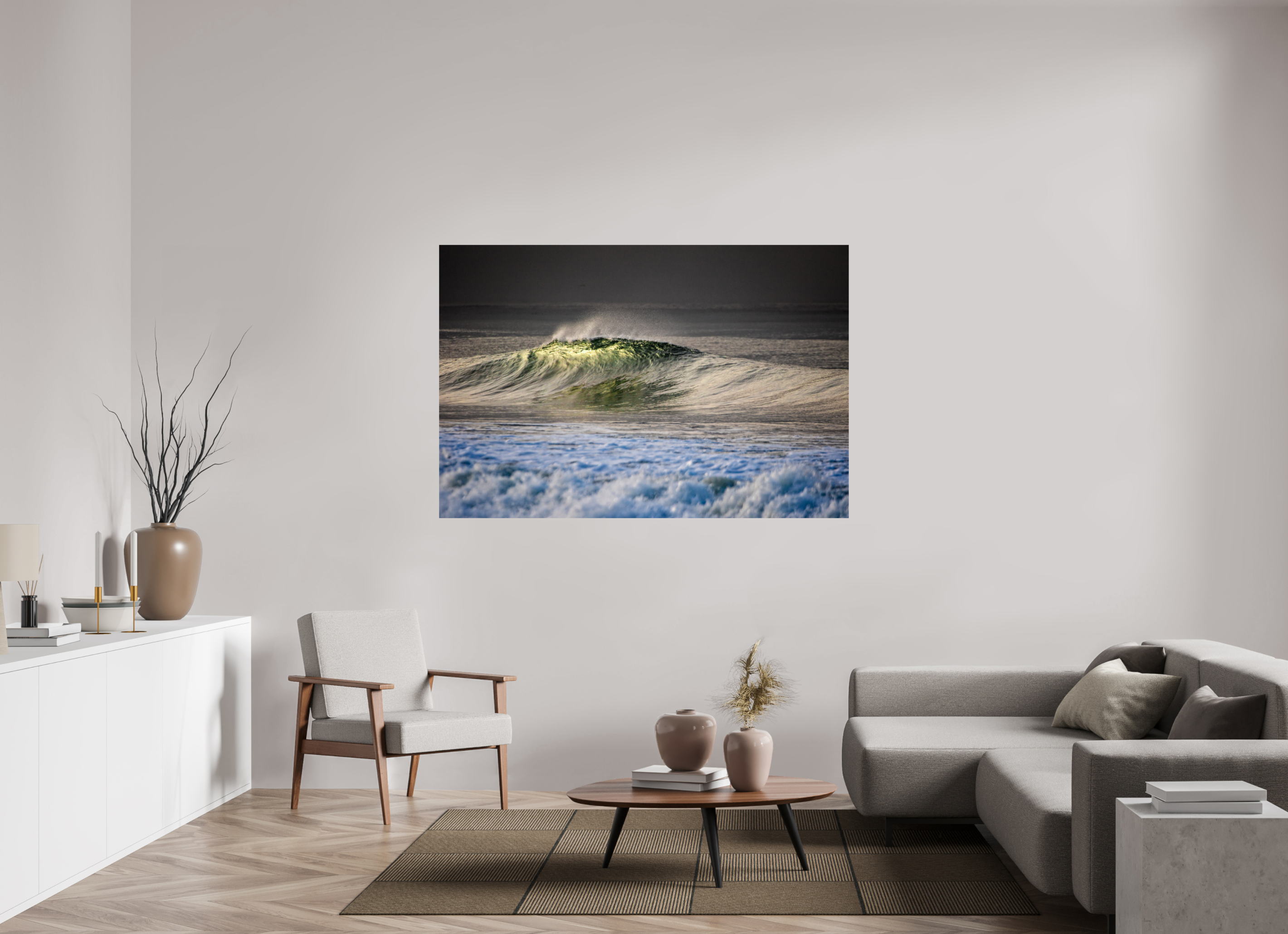66 x 44″, Metallic Photo Print On Fuji Crystal Pearl Silver Wave -Venice Beach-