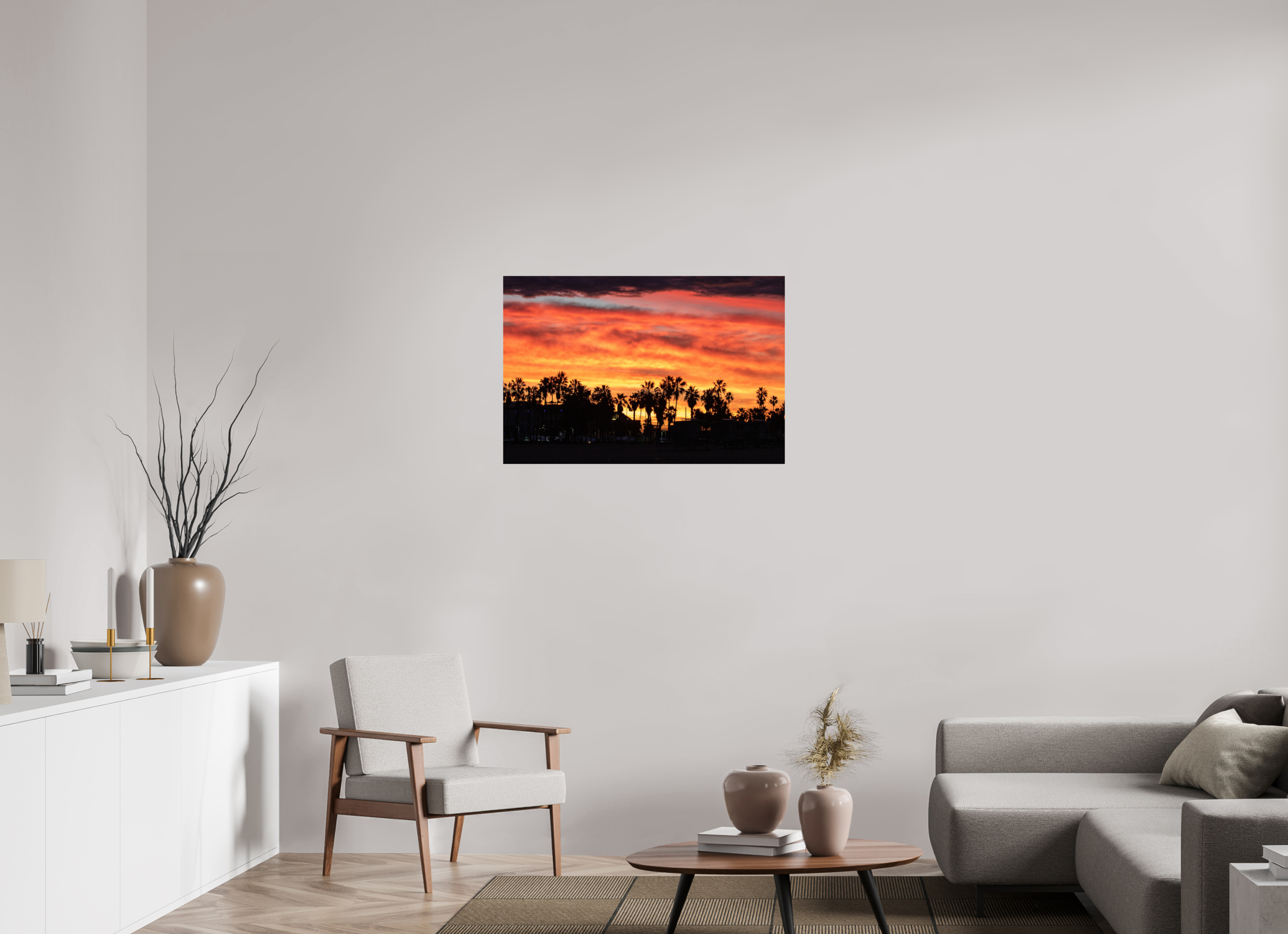 36 x 24″, Metallic Photo Print On Fuji Crystal Pearl Downtown Venice Sunset