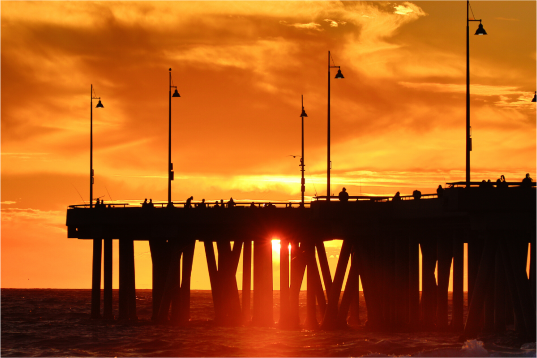 Main image Venice Pier Orange Sunset