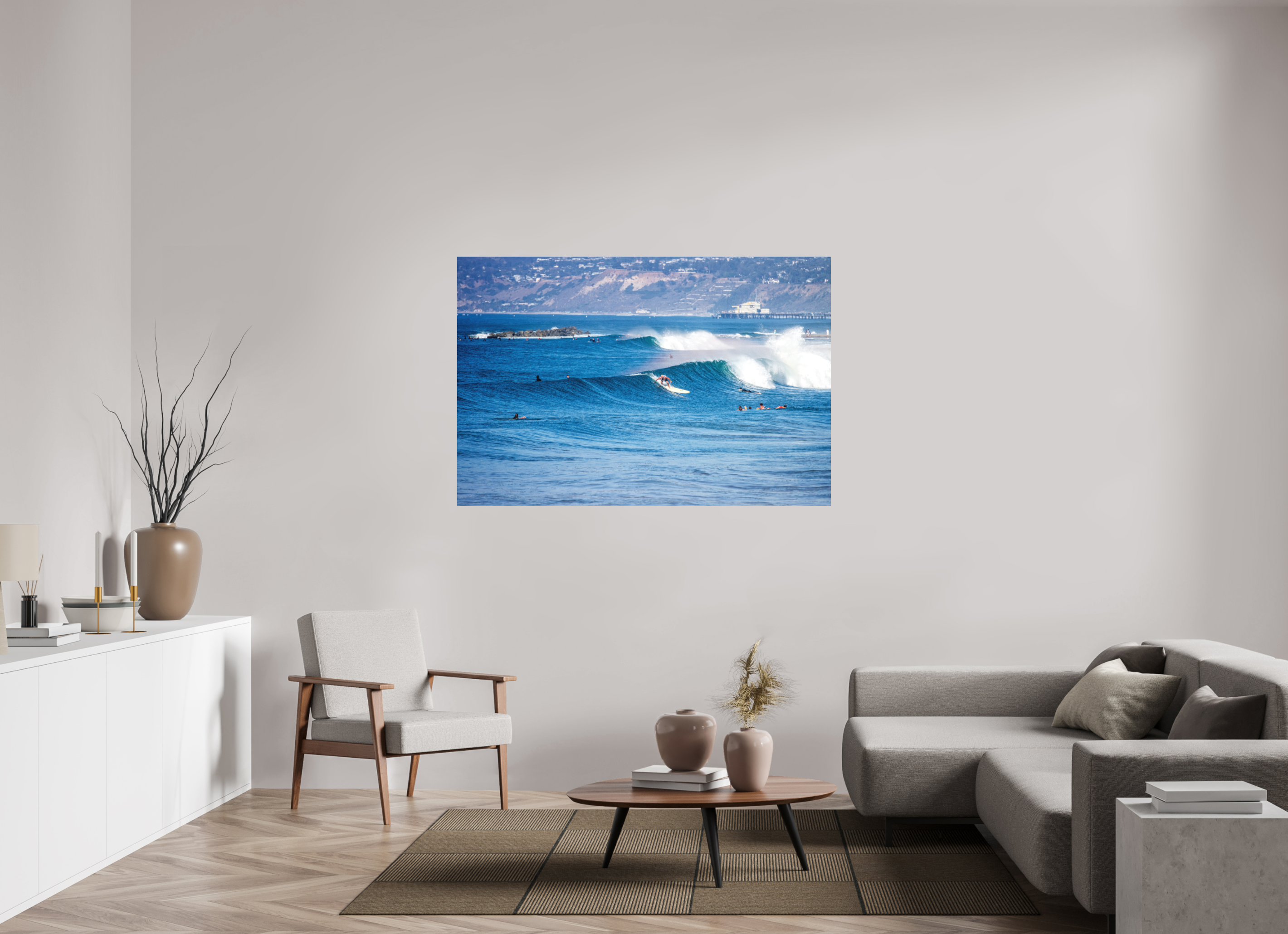 60 x 40″, Aluminum Dibond Venice Breakwater from Pier View