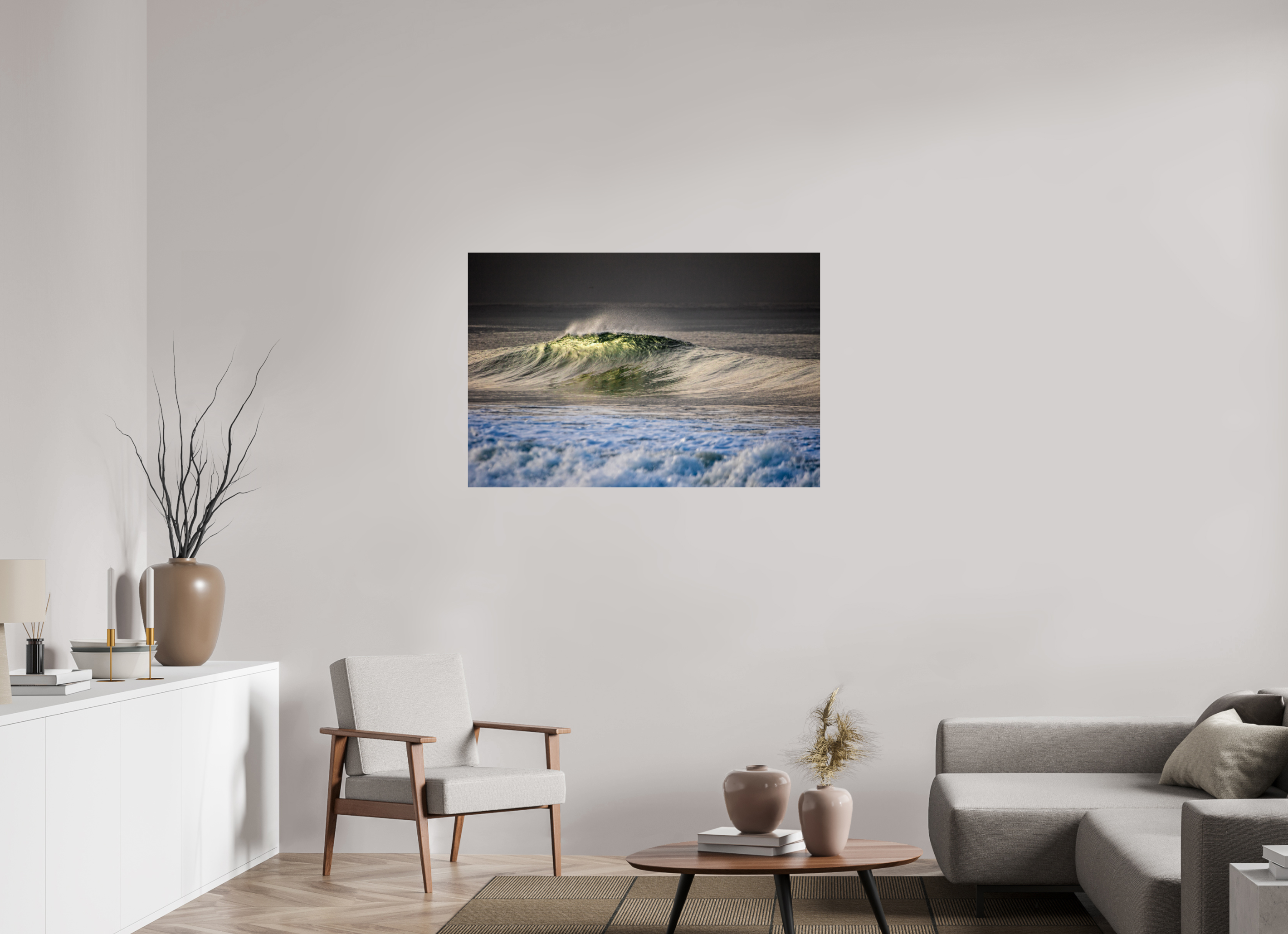 45 x 30″, Metallic Photo Print On Fuji Crystal Pearl Silver Wave -Venice Beach-