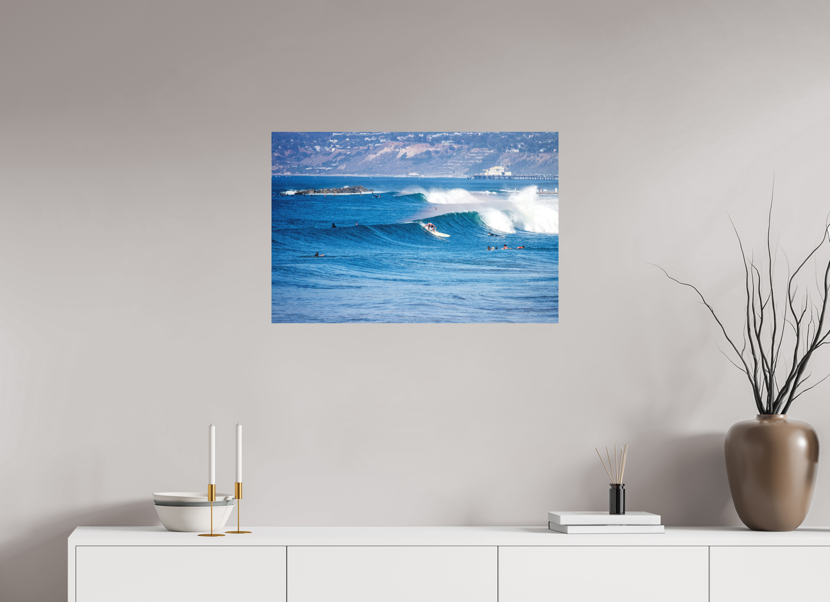 30 x 20″, Aluminum Dibond Venice Breakwater from Pier View