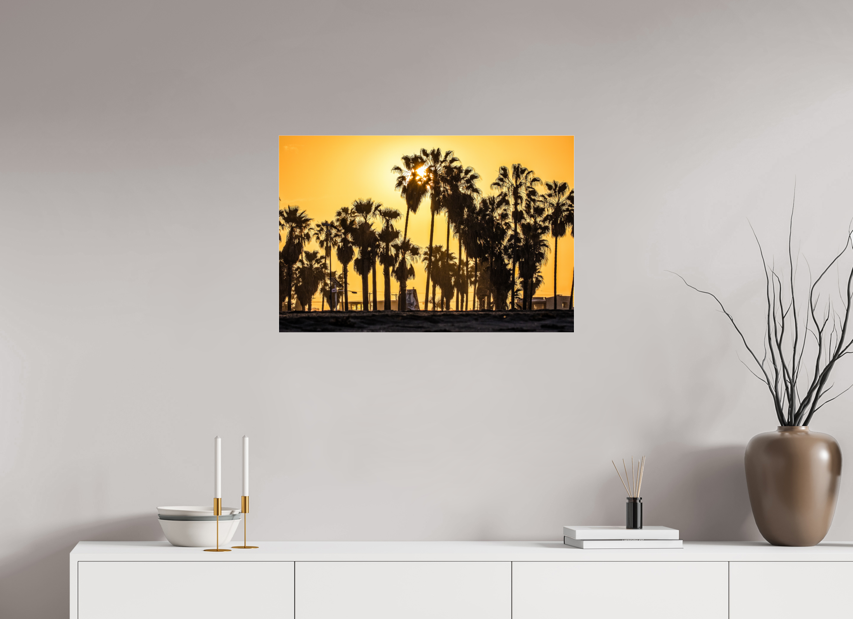 30 x 20″, Photo Print Under Acrylic Glass Yellow Sunset in Venice