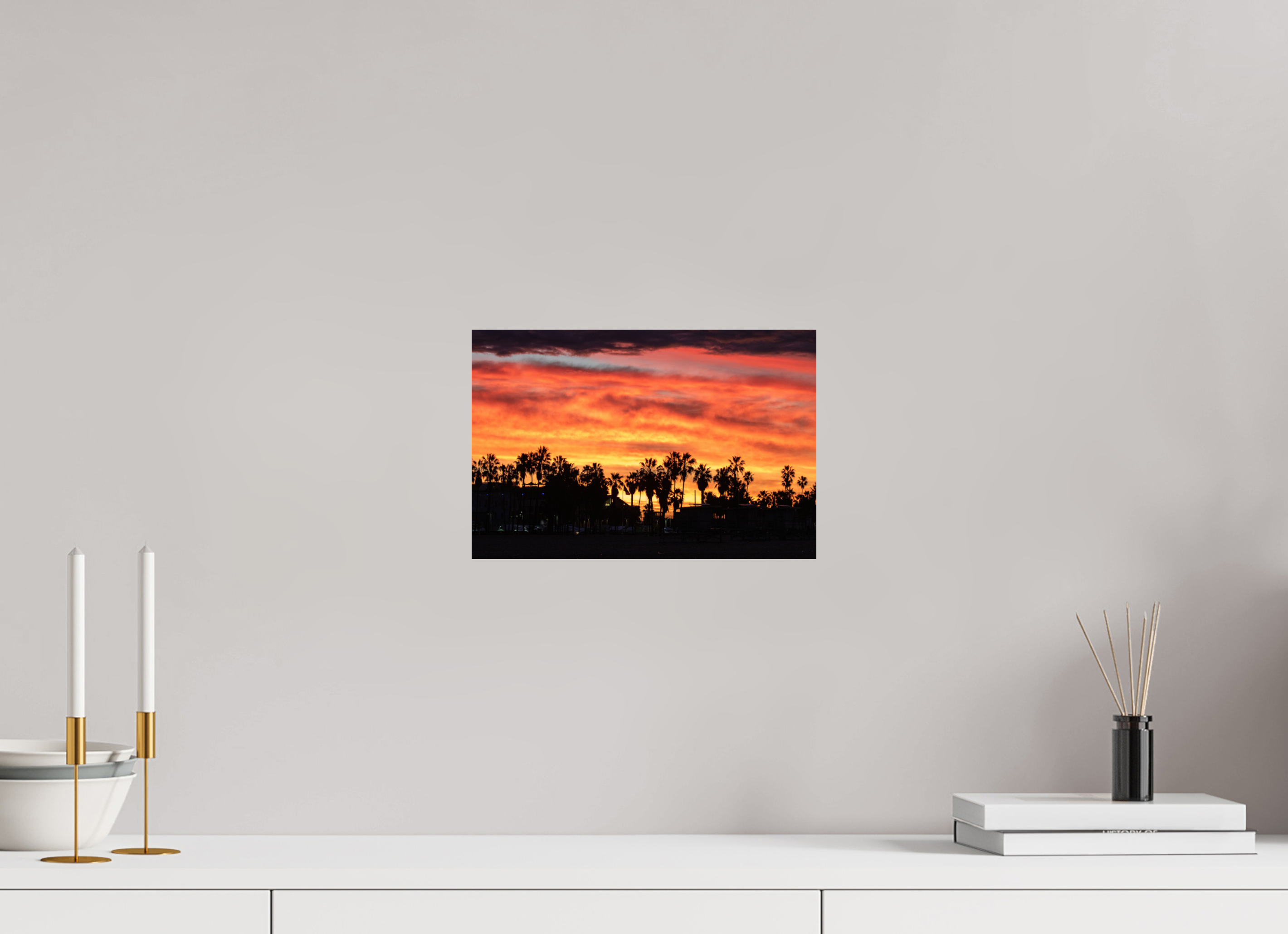 12 x 8″, Metallic Photo Print On Fuji Crystal Pearl Downtown Venice Sunset